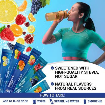 Dr. Berg Sugar Free Electrolyte Powder Packets (Variety Pack) - Daily Electrolyte Drink Mix - 28 Total Hydration Pouches Sugar Free - Maple Wellness Supplements