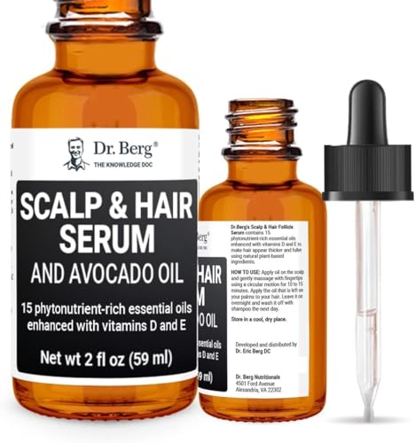 Dr Berg's (All In One) Hair Growth Serum w/Jojoba Oil & Castor Oil For Fuller Thicker Hair - Maple Wellness Supplements
