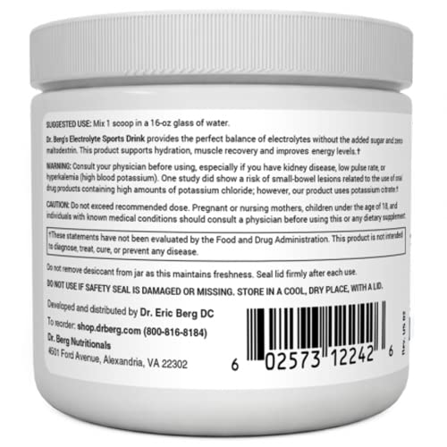 Dr. Berg's Electrolyte Sports Drink - Sugar Free Electrolyte Powder - No Maltodextrin - Maple Wellness Supplements