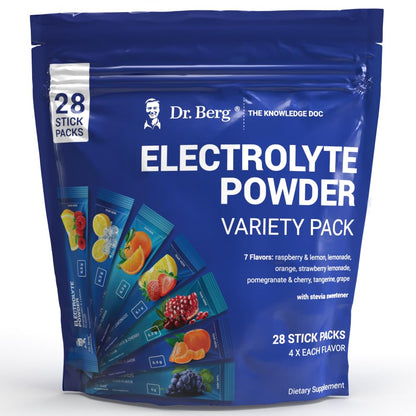 Dr. Berg's Electrolytes Powder Packets - Travel Size Hydration Electrolyte Drink Mix - Maple Wellness Supplements