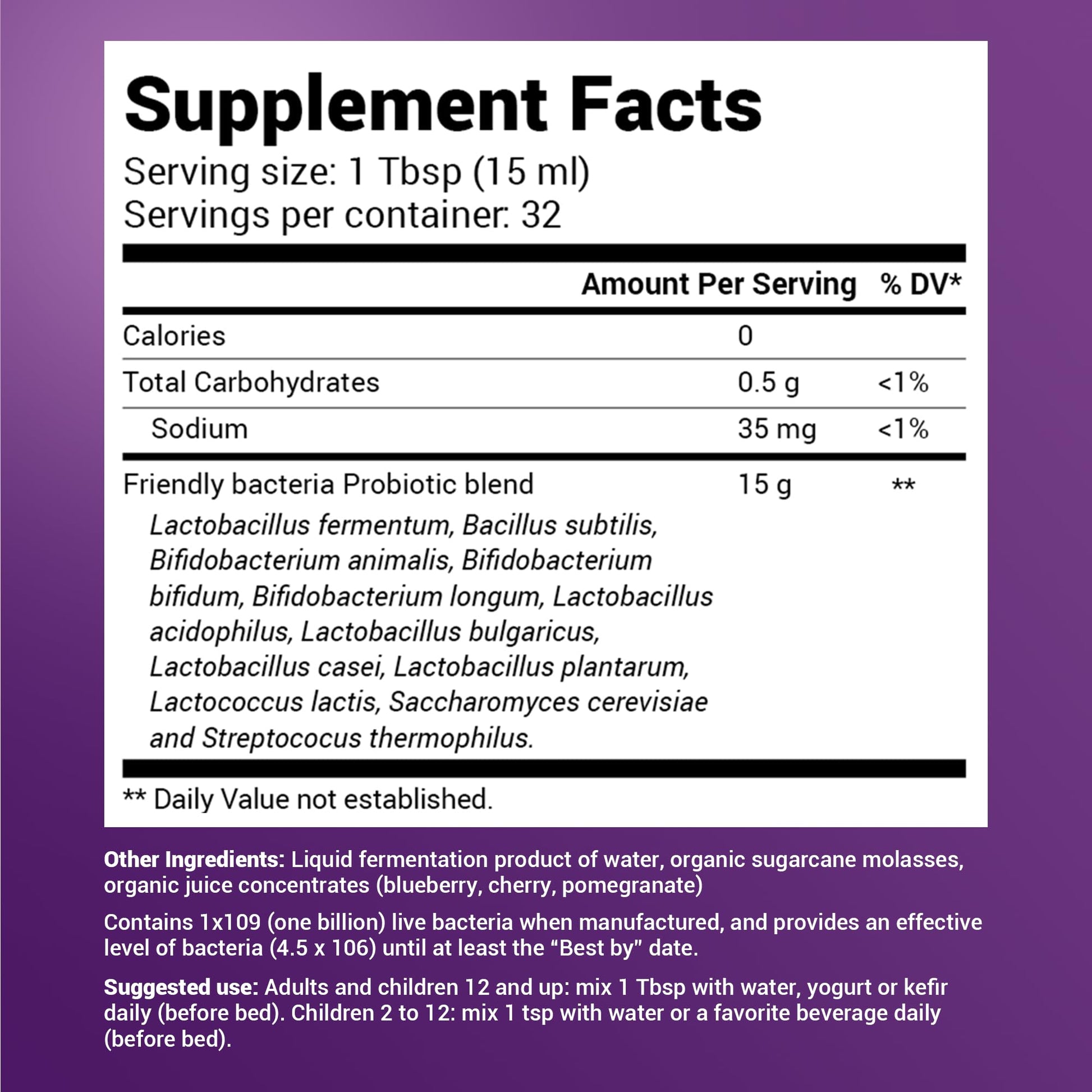 Dr. Berg's Friendly Probiotic Liquid Supplement Drink Mix w/ 12 Live Probiotics Strains - Maple Wellness Supplements