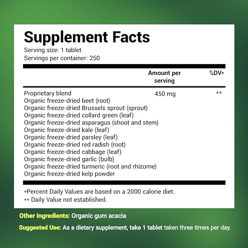 Dr. Berg's Greens Superfood Cruciferous Vegetable Tablets - Vegetable Supplements - Maple Wellness Supplements
