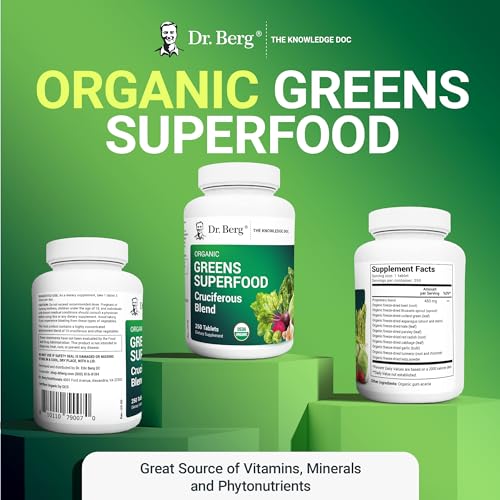Dr. Berg's Greens Superfood Cruciferous Vegetable Tablets - Vegetable Supplements - Maple Wellness Supplements