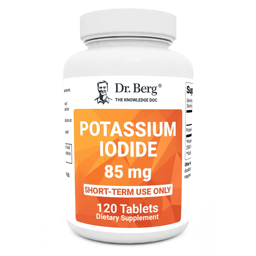 Dr. Berg's Incredible Potassium Iodide Tablets - Now 120 Tablets with a Smaller Easy - Maple Wellness Supplements