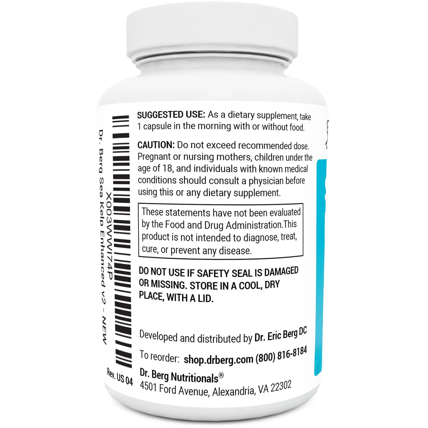 Dr. Berg's Sea Kelp Enhanced - Pure Healthy Thyroid Support Natural Antioxidants - Maple Wellness Supplements