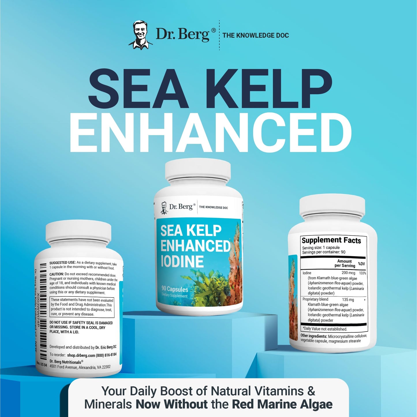 Dr. Berg's Sea Kelp Enhanced - Pure Healthy Thyroid Support Natural Antioxidants - Maple Wellness Supplements
