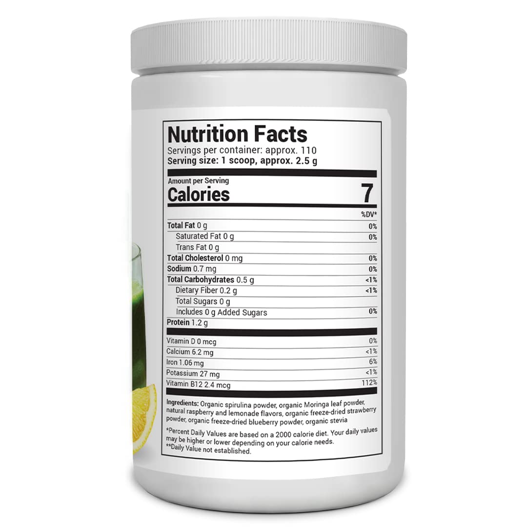 Dr. Berg's (Veggie Solution) Organic Super Greens Powder w/Spirulina - Raw Green - Maple Wellness Supplements