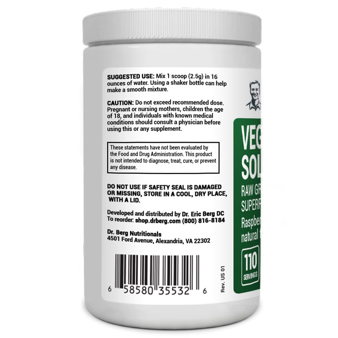 Dr. Berg's (Veggie Solution) Organic Super Greens Powder w/Spirulina - Raw Green - Maple Wellness Supplements