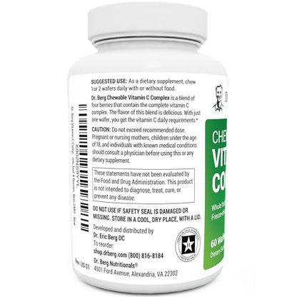 Dr. Berg's Vitamin C Complex Whole Food (60 Chewable) 100% Natural Vitamin C from - Maple Wellness Supplements