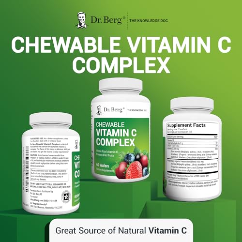Dr. Berg's Vitamin C Complex Whole Food (60 Chewable) 100% Natural Vitamin C from - Maple Wellness Supplements