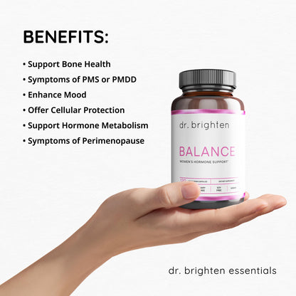 Dr. Brighten Balance - Hormone Balance for Women with Chasteberry and DIM - Targets Hormonal Acne, Period Issues, & PMS - Vegan, Non-GMO - Maple Wellness Supplements