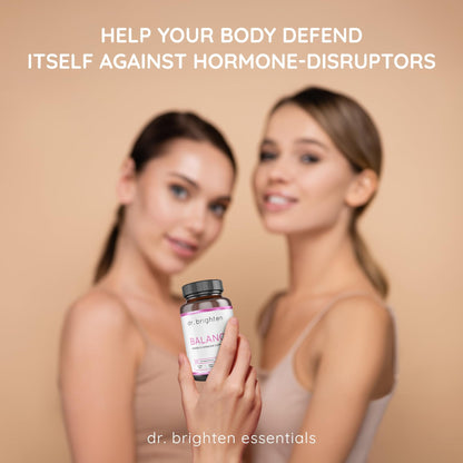 Dr. Brighten Balance - Hormone Balance for Women with Chasteberry and DIM - Targets Hormonal Acne, Period Issues, & PMS - Vegan, Non-GMO - Maple Wellness Supplements