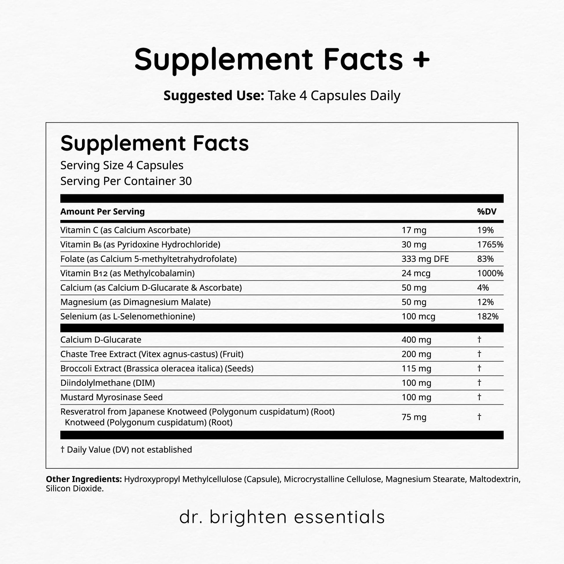 Dr. Brighten Balance - Hormone Balance for Women with Chasteberry and DIM - Targets Hormonal Acne, Period Issues, & PMS - Vegan, Non-GMO - Maple Wellness Supplements