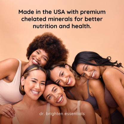 Dr. Brighten Magnesium Plus (as Magnesium Bi-glyncinate) - Beneficial in Maintaining a Healthy Mood, Sleep, Hormone Balance and Reducing Symptoms of PMS and Menstrual Cramps - Maple Wellness Supplements