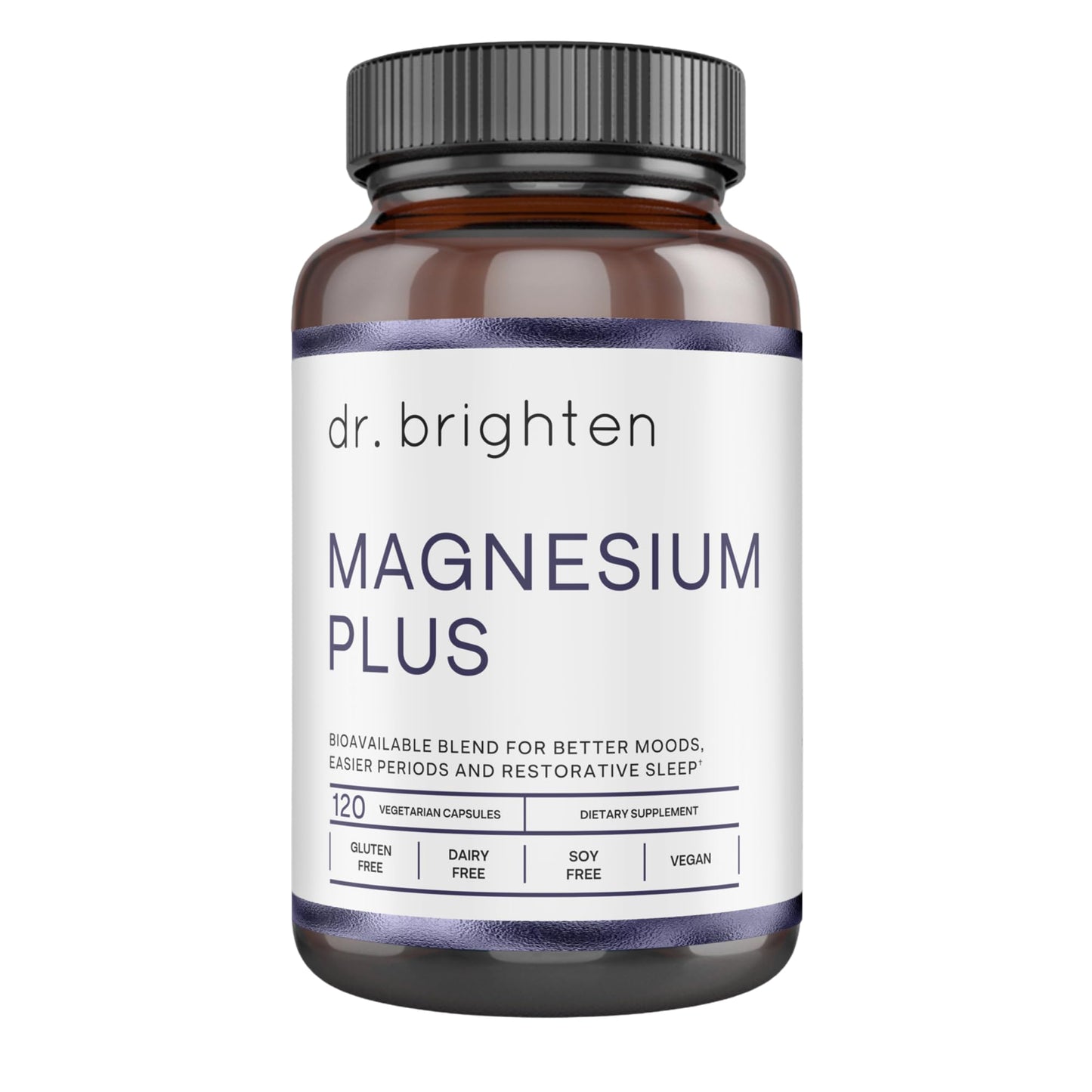 Dr. Brighten Magnesium Plus (as Magnesium Bi-glyncinate) - Beneficial in Maintaining a Healthy Mood, Sleep, Hormone Balance and Reducing Symptoms of PMS and Menstrual Cramps - Maple Wellness Supplements
