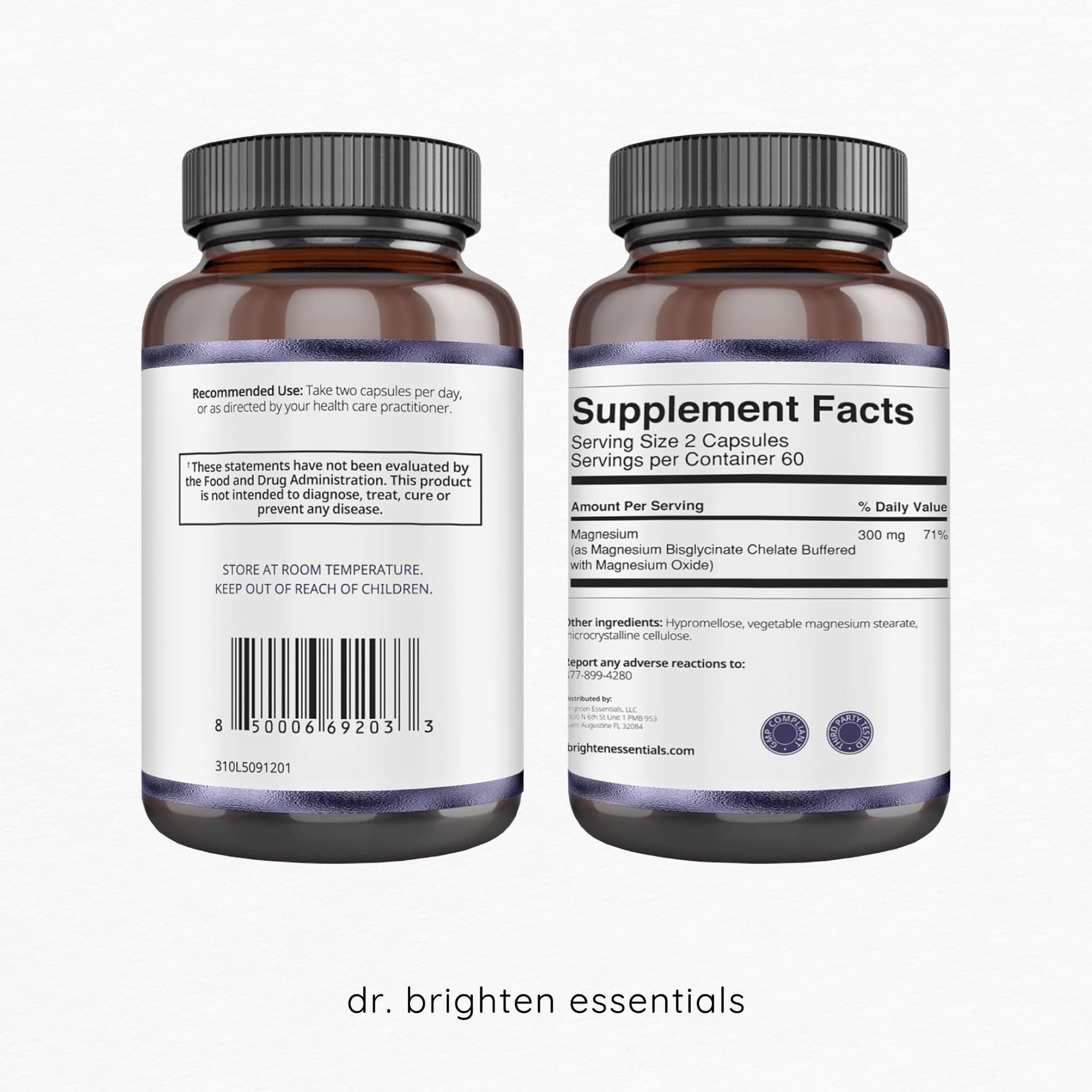 Dr. Brighten Magnesium Plus (as Magnesium Bi-glyncinate) - Beneficial in Maintaining a Healthy Mood, Sleep, Hormone Balance and Reducing Symptoms of PMS and Menstrual Cramps - Maple Wellness Supplements