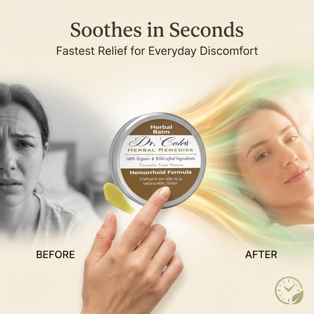 Dr. Cole’s Hemorrhoid Treatment – Organic Herbal Ointment for External Hemorrhoid Soothing & Comfort – Plant-Based, Gentle, No Petroleum or Harsh Chemicals – 2 oz - Maple Wellness Supplements