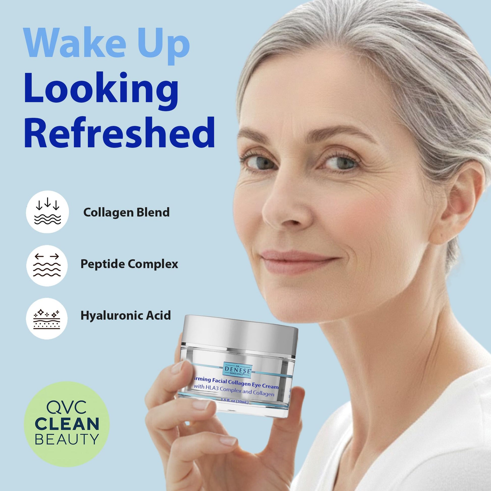 Dr. Denese SkinScience Firming Facial Collagen Eye Cream 1oz – Hydrating Under Eye Treatment with Hyaluronic Acid, Peptides & Ceramides for Puffiness, Dark Circles, Fine Lines – Cruelty-Free Skin Care - Maple Wellness Supplements
