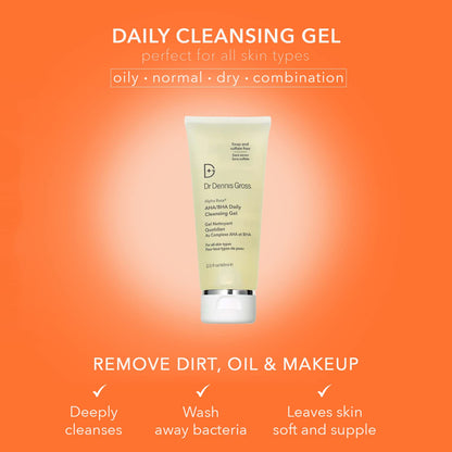 Dr Dennis Gross Alpha Beta® AHA/BHA Daily Cleansing Gel, for Skin That is Dull, Congested and Uneven Tone & Texture (2 Fl Oz) - Maple Wellness Supplements