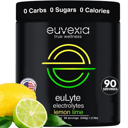 Dr Ekberg euLyte Instant Hydration Electrolytes Powder Zero Sugar Carb Calorie Lemon Lime Drink Mix • 80+ Minerals Magnesium Potassium Calcium Trace Minerals - Maple Wellness Supplements