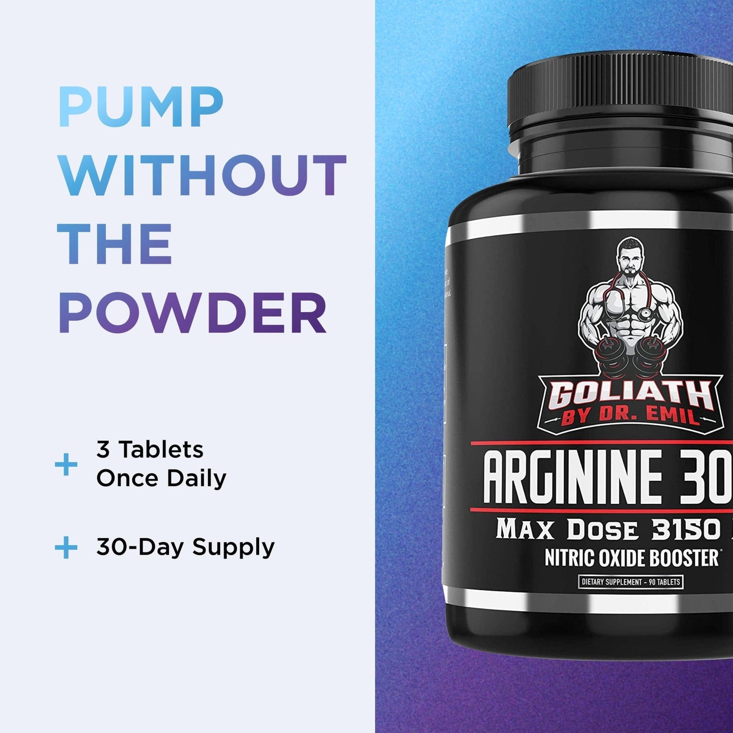 Dr. Emil - L Arginine (3150mg) Highest Capsule Dose - Nitric Oxide Supplement for Vascularity, Endurance and Heart Health - Maple Wellness Supplements