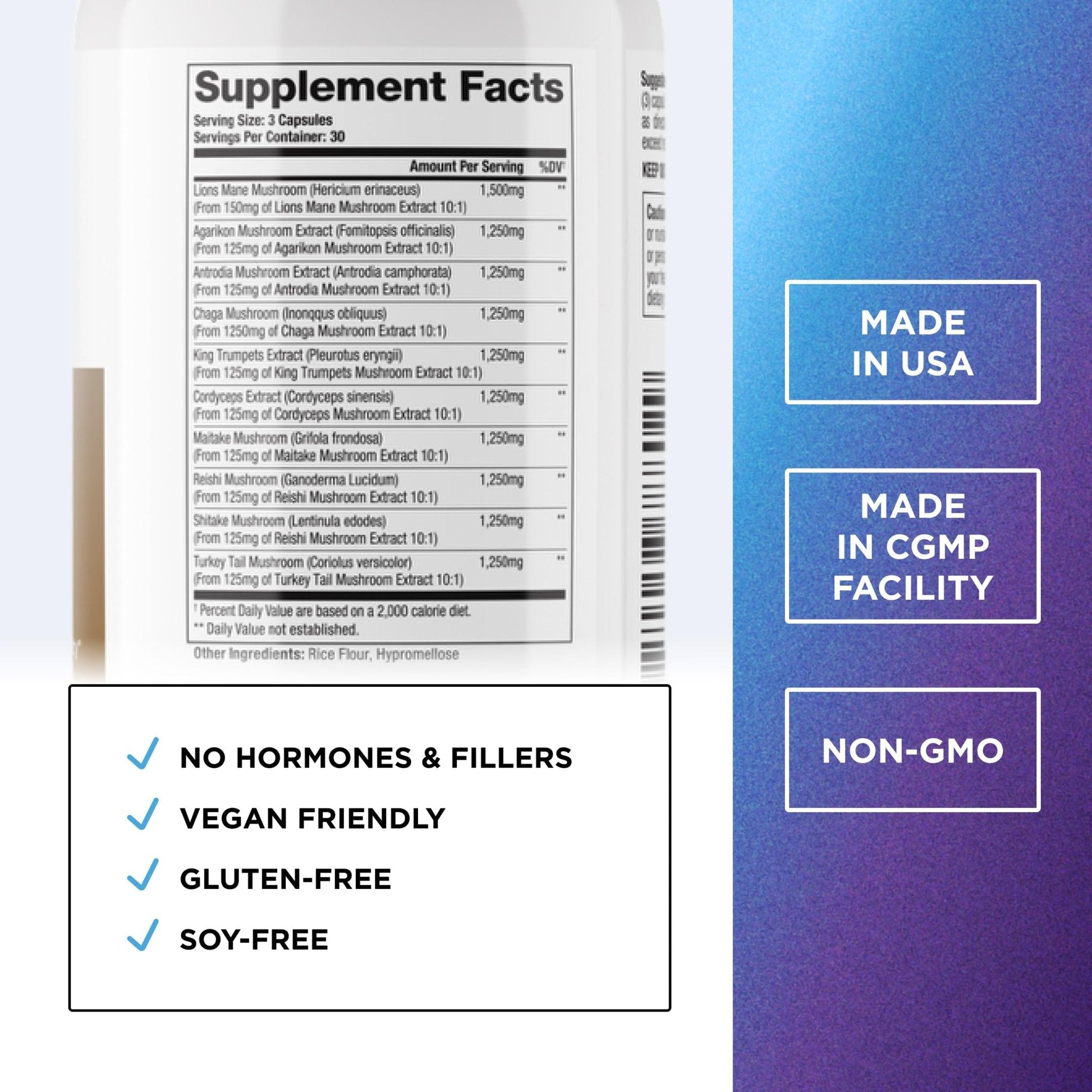 DR. EMIL NUTRITION 10 Mushroom Supplement for Mental Clarity, Focus & Immune Support - Functional Mushroom Nootropic Supplement with Lions Mane Extract, Cordyceps, Turkey Tail & More - Maple Wellness Supplements