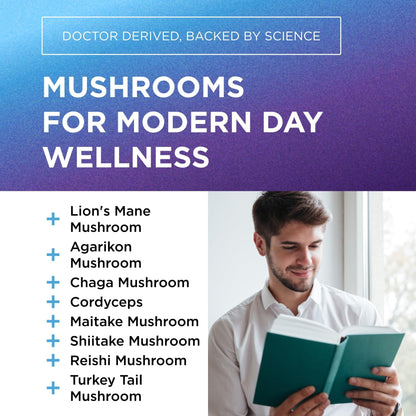 DR. EMIL NUTRITION 10 Mushroom Supplement for Mental Clarity, Focus & Immune Support - Functional Mushroom Nootropic Supplement with Lions Mane Extract, Cordyceps, Turkey Tail & More - Maple Wellness Supplements