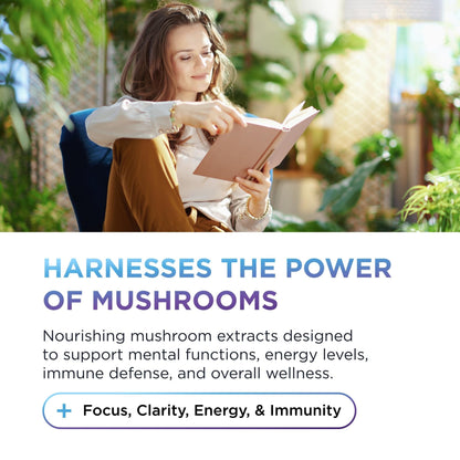 DR. EMIL NUTRITION 10 Mushroom Supplement for Mental Clarity, Focus & Immune Support - Functional Mushroom Nootropic Supplement with Lions Mane Extract, Cordyceps, Turkey Tail & More - Maple Wellness Supplements