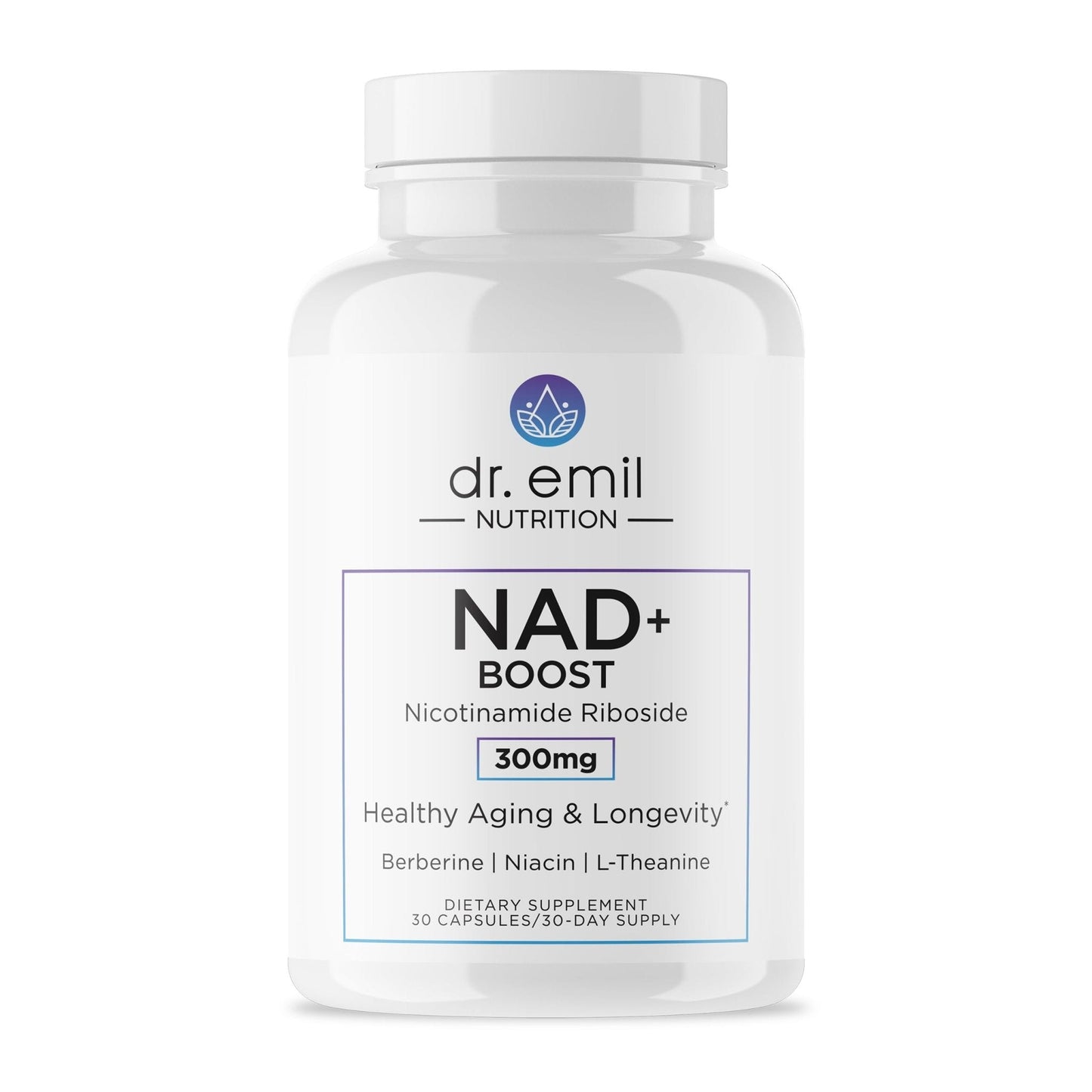 DR. EMIL NUTRITION NAD+ Boost - Nicotinamide Riboside Supplement for Longevity, Healthy Aging & Cellular Regeneration - NAD Supplement with with Berberine, L-Theanine & Niacin - 30-Day Supply - Maple Wellness Supplements