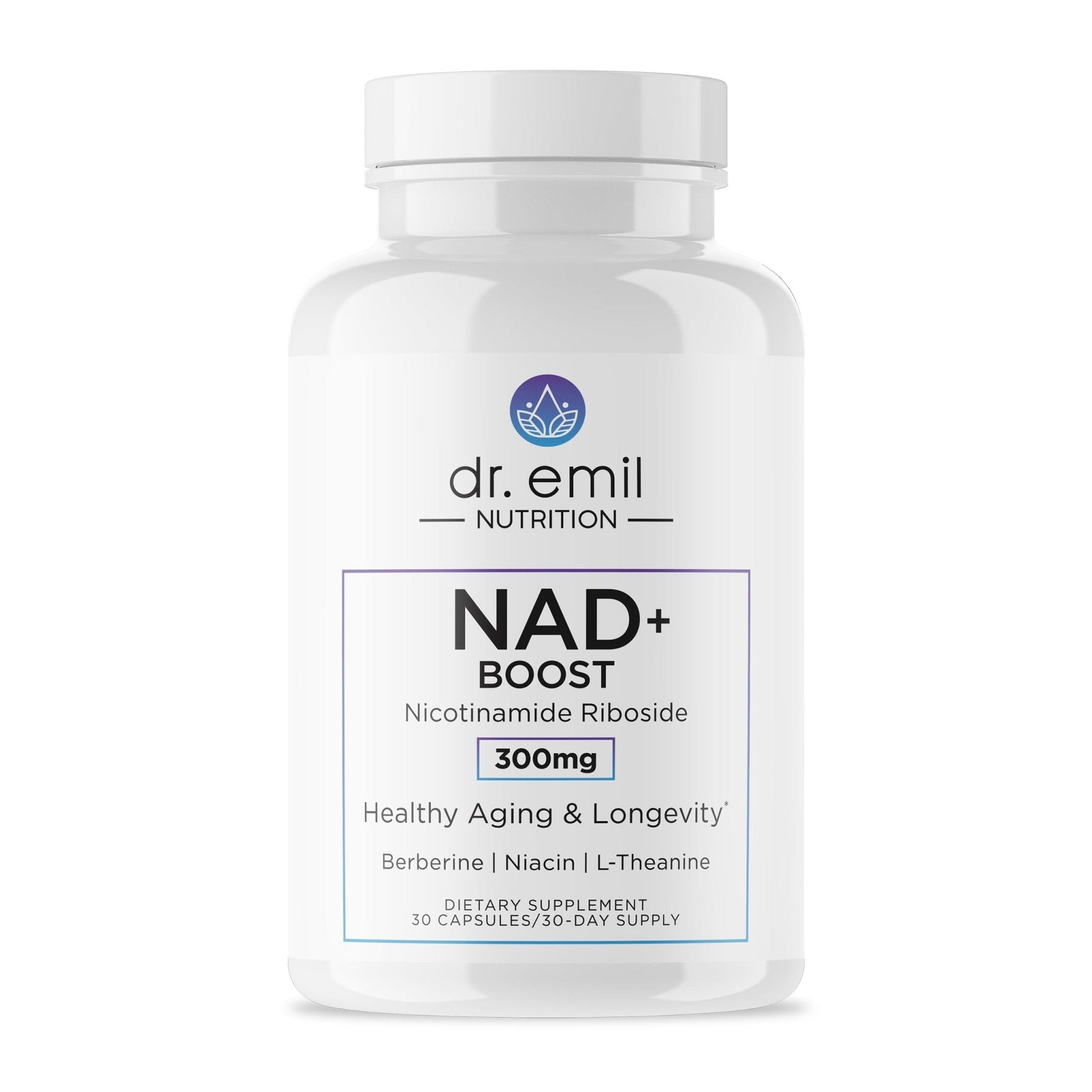 DR. EMIL NUTRITION NAD+ Boost - Nicotinamide Riboside Supplement for Longevity, Healthy Aging & Cellular Regeneration - NAD Supplement with with Berberine, L-Theanine & Niacin - 30-Day Supply - Maple Wellness Supplements