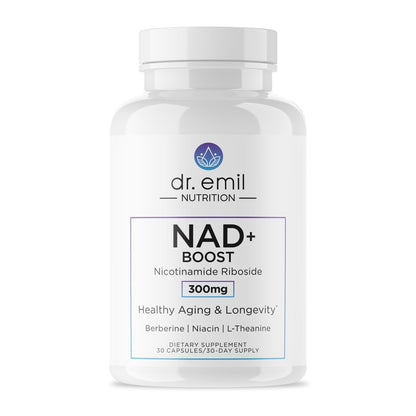DR. EMIL NUTRITION NAD+ Boost - Nicotinamide Riboside Supplement for Longevity, Healthy Aging & Cellular Regeneration - NAD Supplement with with Berberine, L-Theanine & Niacin - 30-Day Supply - Maple Wellness Supplements