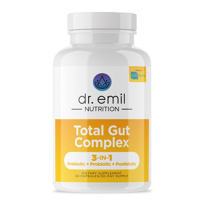 DR. EMIL NUTRITION Total Gut Health Complex - Prebiotic, Probiotic & Postbiotic Supplement - Supports Digestive Health, Bloating & Gut Balance - Maple Wellness Supplements