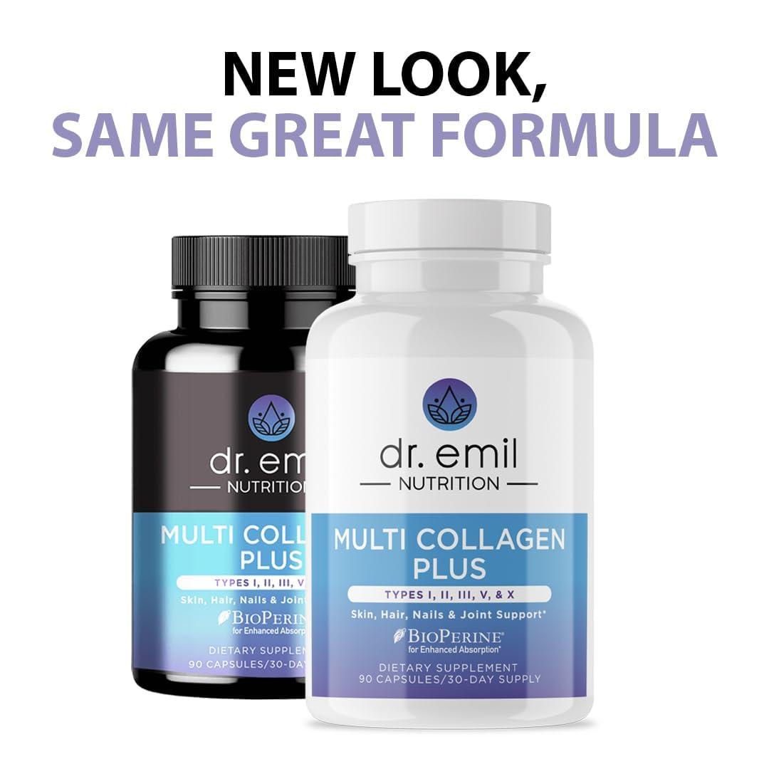 DR. EMIL NUTRITION Women's Multi Collagen Pills | Collagen Supplements | Support Hair, Skin, Nails & Joints | Hydrolyzed Collagen Supplements - Maple Wellness Supplements