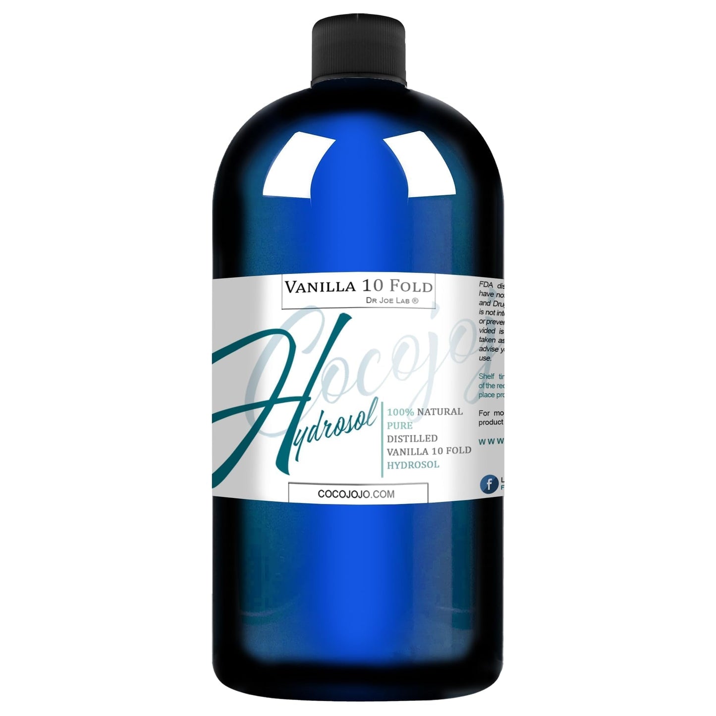 Dr Joe Lab Vanilla 10 Fold Hydrosol Spray Toner Floral Water Cleansing Hydrating Face Mist, and Natural for All Skin Types COCOJOJO - 32 oz - Maple Wellness Supplements