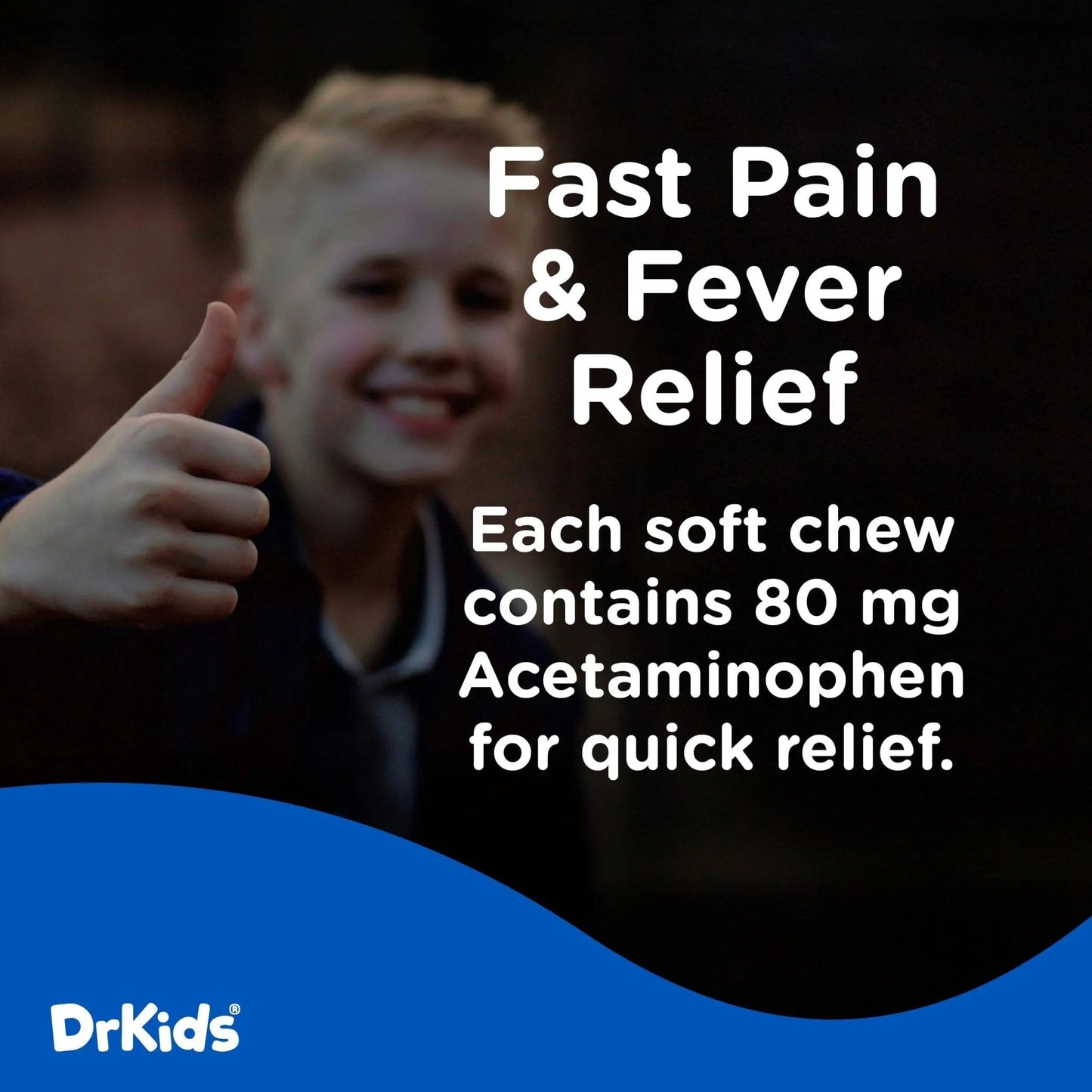 Dr. Kids Children’s Pain and Fever Gummy Bite - Chewable Acetaminophen for Kids Ages 2-11, Pre-Measured Soft Chews for Headache, Sore Throat, Cold and Flu, Orange Vanilla Flavor, 24 Count - Maple Wellness Supplements