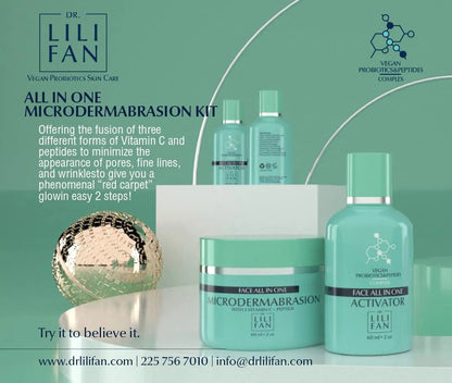 Dr Lili Fan Probiotic All-In-One Microdermabrasion Kit with Vitamin C and Peptides. Your At-Home Spa Treatment. Get Radiant, Healthy-Looking Skin. 2 fl oz - Maple Wellness Supplements