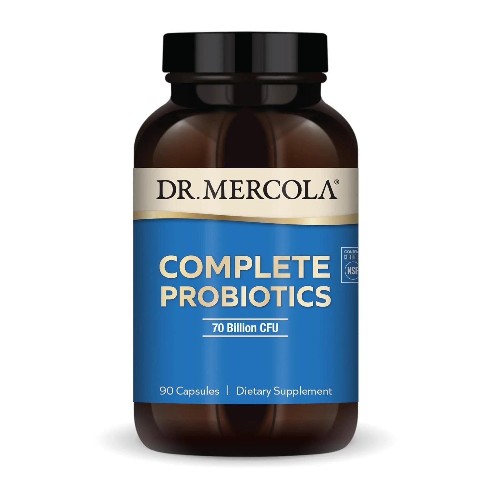 Dr. Mercola Complete Probiotics - 70 Billion CFU - Supports Immune, Digestive & Gut Health - Features 10 Strains - Shelf Stable - GMO-Free, Gluten-Free & Soy-Free - 90 Capsules (90 Servings) - Maple Wellness Supplements