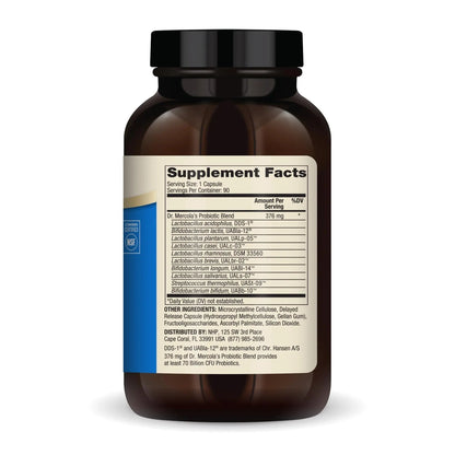 Dr. Mercola Complete Probiotics - 70 Billion CFU - Supports Immune, Digestive & Gut Health - Features 10 Strains - Shelf Stable - GMO-Free, Gluten-Free & Soy-Free - 90 Capsules (90 Servings) - Maple Wellness Supplements