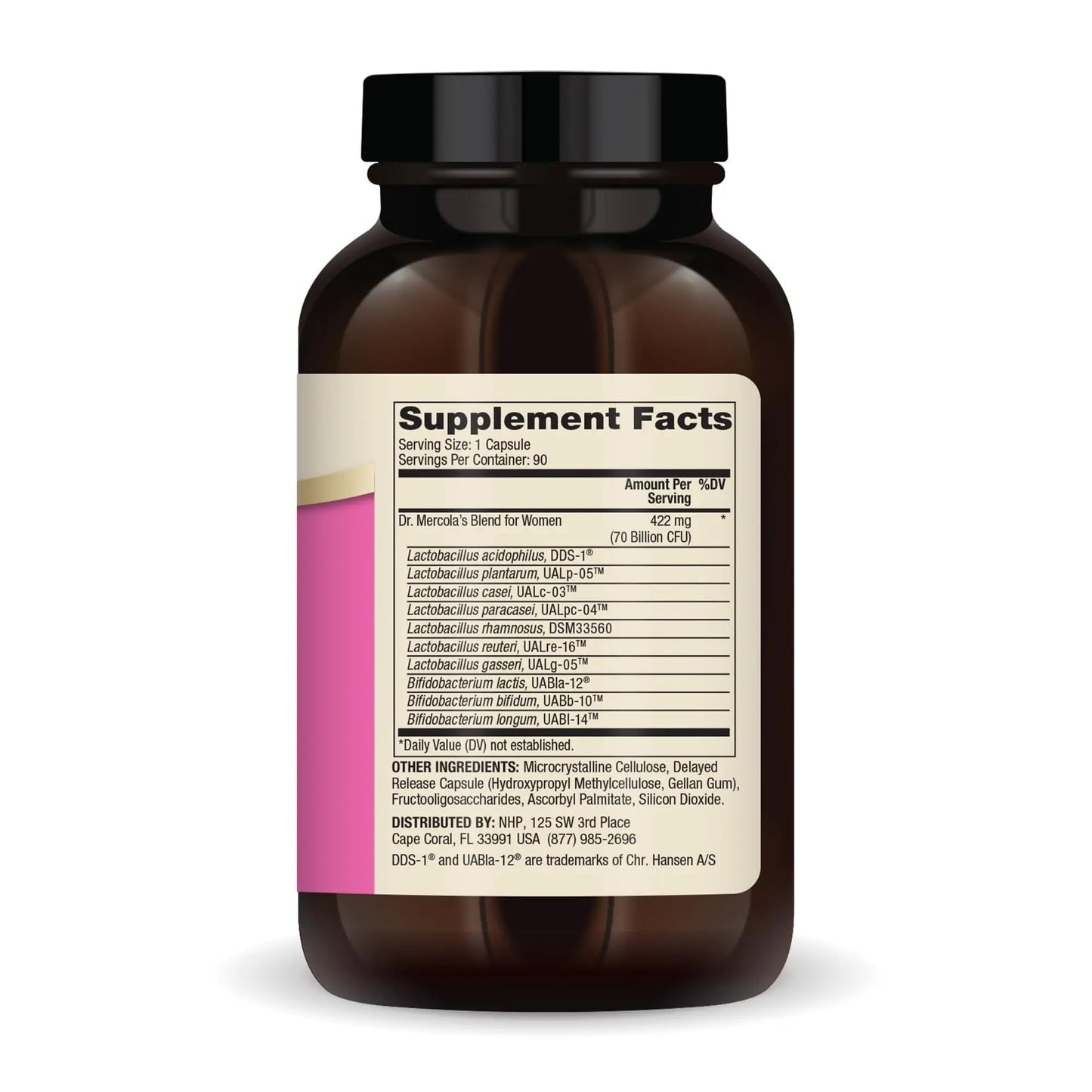 Dr. Mercola Complete Probiotics for Women - Supports Gut, Vaginal & Immune Health - Contains Lactobacillus Strains - Non-GMO, Gluten-Free & Soy-Free - 90 Capsules (90 Servings) - Maple Wellness Supplements