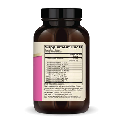 Dr. Mercola Complete Probiotics for Women - Supports Gut, Vaginal & Immune Health - Contains Lactobacillus Strains - Non-GMO, Gluten-Free & Soy-Free - 90 Capsules (90 Servings) - Maple Wellness Supplements