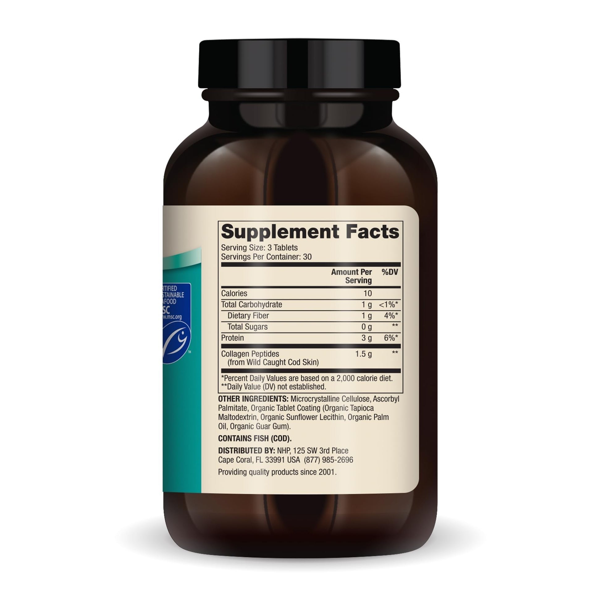 Dr. Mercola Marine Collagen - Supports Skin & Connective Tissue Health - Type I Collagen Peptides - MSC Certified Wild-Caught Cod - 90 Tablets - Maple Wellness Supplements