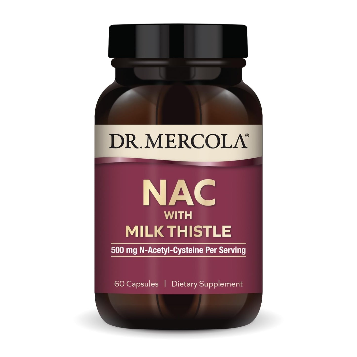 Dr. Mercola NAC with Milk Thistle - with Antioxidants - Supports Normal Detoxification Processes - 500 mg N-Acetyl-Cysteine per Serving - Non-GMO - Maple Wellness Supplements