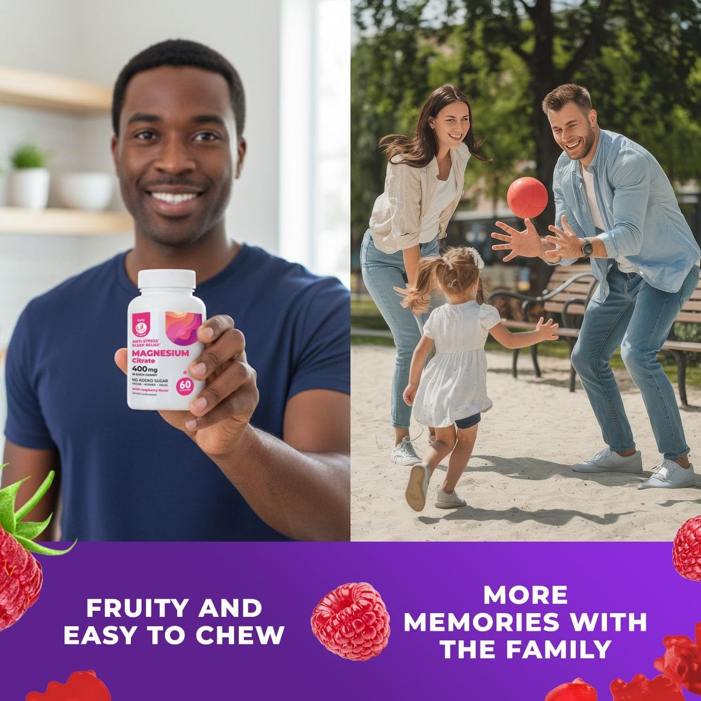 DR. MORITZ Magnesium Citrate Gummies Sugar-Free - Calm Magnesium Gummies Supplement for Children, Sugar -Supports Cardiovascular Health - Maple Wellness Supplements