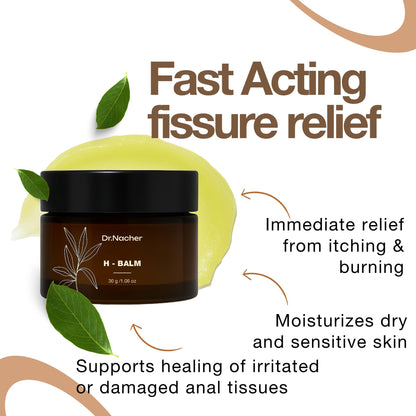 Dr. Nacher H-Balm. Rectal Natural Balm for Fissure, Hem Related discomfort. with Sophora & 12 Herbal Extracts. Soothes Irritation. Fast-Acting. Safe for Sensitive Areas and Postnatal. for Men & Women - Maple Wellness Supplements