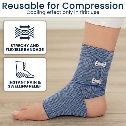 Dr Pat's Ice Tape - Cooling Bandage Wrap Athletic Tape - Compression Instant Cold Compress Wrap with Menthol - Elastic, Athletic for Sore Muscles, Pain Relief Now, Swelling, Recovery, Sports - Maple Wellness Supplements