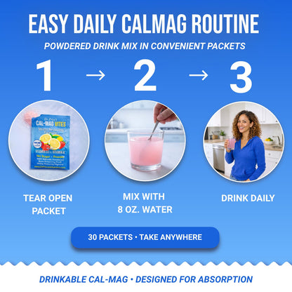 Dr. Price’s Cal-Mag Vites – Strawberry Lemon, 30 Packs | Calcium Magnesium Powder Packets + Vitamin D3, K & Boron | Calming Bone & Muscle Support for Kids & Adults | Doctor-Formulated, Made in USA - Maple Wellness Supplements