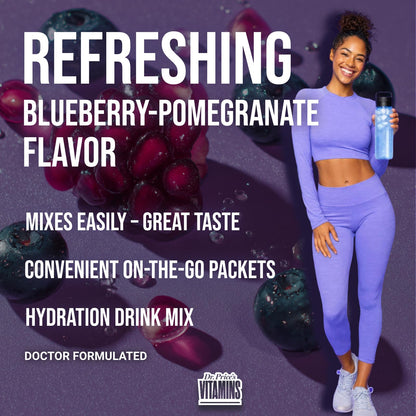 Dr. Price’s Electrolytes Hydration Powder Packets – Blueberry Pomegranate, 30 Packs | Sugar Free Electrolyte Drink Mix, 72+ Trace Minerals, Manganese - Maple Wellness Supplements