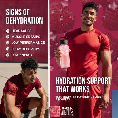 Dr. Price’s Electrolytes Hydration Powder Packets – Raspberry, 30 Packs | Sugar Free Electrolyte Drink Mix, 72+ Trace Minerals, Manganese | Keto Electrolytes, - Maple Wellness Supplements