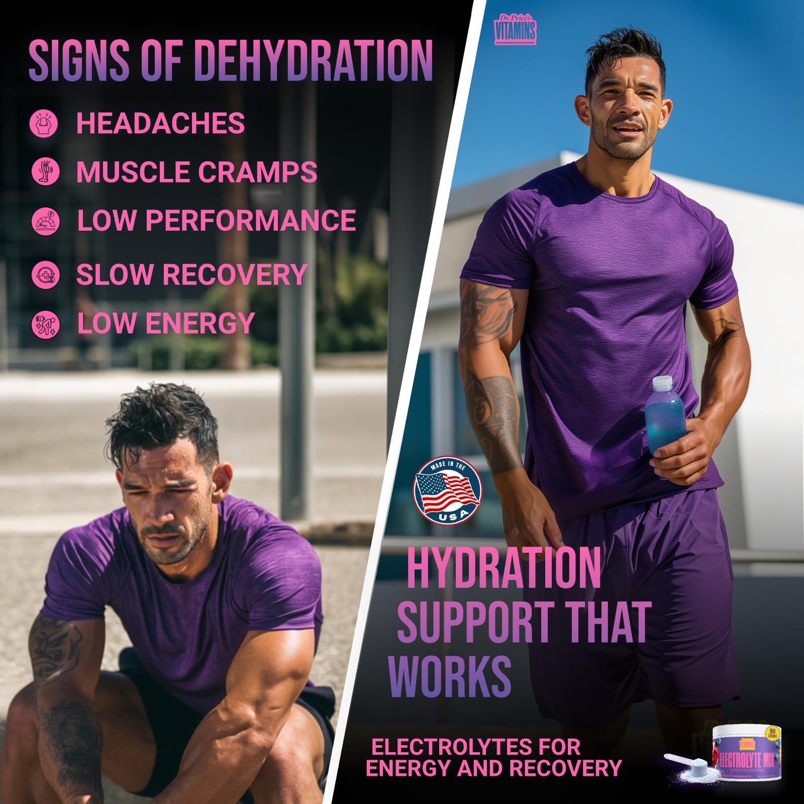 Dr. Price’s Electrolytes Powder Bulk – Blueberry Pomegranate, 90 Servings | Sugar Free Hydration Drink Mix with 72+ Trace Minerals, Manganese | Keto Electrolytes - Maple Wellness Supplements