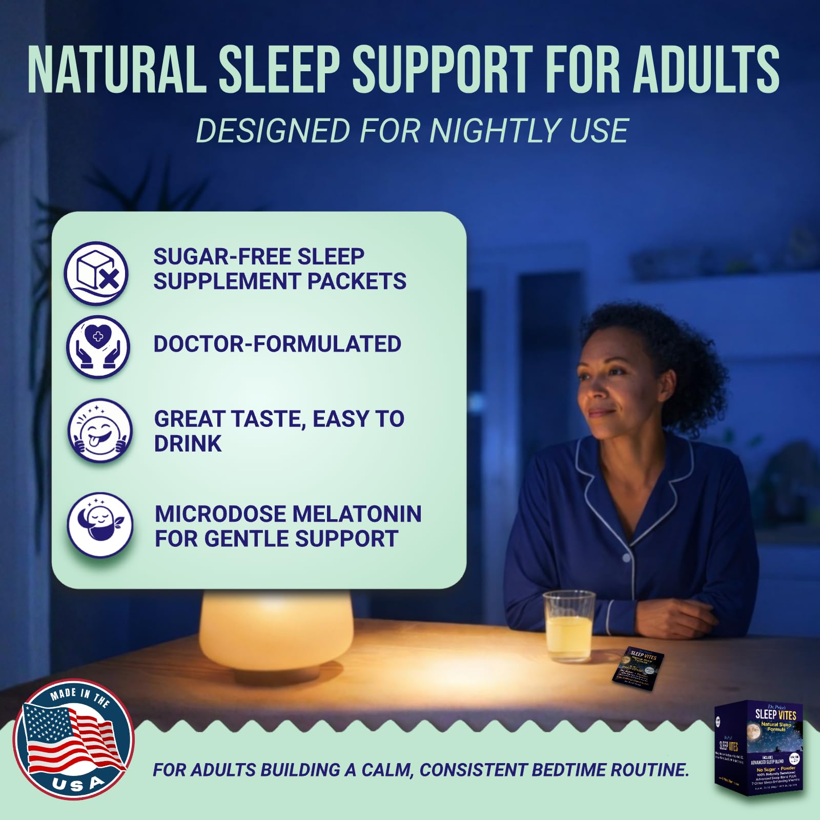Dr. Price’s Natural Sleep Aid Powder – Berry-Citrus, 30 Packs | Sleep Powder Drink Mix with Magnesium, Microdose Melatonin & Tryptophan | Sleep Support for Adults | Doctor-Formulated, Made in USA - Maple Wellness Supplements